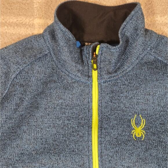 Spyder Ski Men's Outbound  1/4 Zip Sweater Pullover Jacket, Blue Black Size XXL - Picture 2 of 10